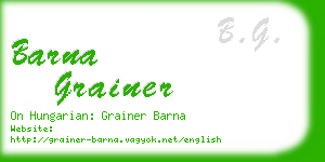 barna grainer business card